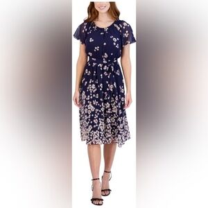 SANDRA Darren Women's Short Sleeve Off the Shoulder Printed Maxi Dress size 10